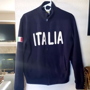 Italia zip up collar  sweatshirt